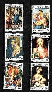 Antigua-Sc#353//360-unused light hinged 3/4 set-id2-Christmas-Paintings-1974-