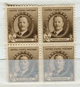 USA; 1940 early Famous Americans fine MINT MNH BLOCK of 10c. value