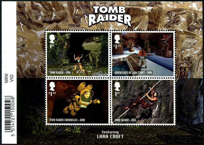 HERRICKSTAMP GREAT BRITAIN Sc.# 3936 Video Games S/S Tomb Raider