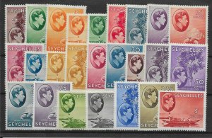 SEYCHELLES SG135/49 1938-49 DEFINITIVE SET MTD MINT (SL.HEAVY)