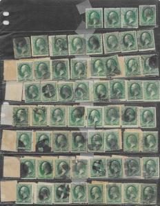 184 Used, 3c. Washington, 108 stamps, scv: $108,  FREE INSURED SHIPPING,108