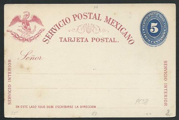 MEXICO Early 5c postcard unused............................................66239