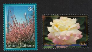 UN New York Rose Cherry Tree Plants 2v 1997 MNH SG#718-719