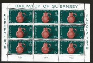 GUERNSEY SC# 135 MINISHEET/9  FVF/MOG 1976