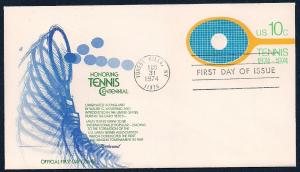 UNITED STATES FDC 10¢ Tennis Centennial 1974 Fleetwood