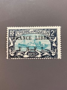 St Pierre & Miquelon 215 F+ MLH. Scott $ 24.00