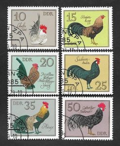 SE)1979 DDR, BREED ROOSTERS, 6 CTO STAMPS