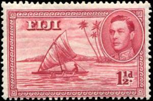 Fiji SC# 132b SG# SG# 252b Native Canoe PERF 14 MH