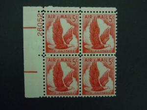 #C50 5c Eagle Plate Block MNH OG  Includes New Mount