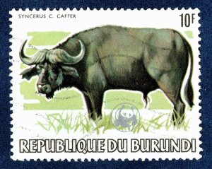 [sto678] BURUNDI 1983 Scott#592a used 10FR CAFFER ANIMAL WWF