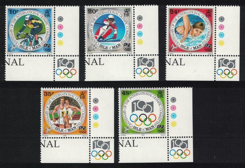 Isle of Man Centenary of International Olympic Committee 5v Corners SG#621-625