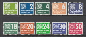 Ireland Sc J28-J36 MNH. 1980-85 Postage Dues, complete set of 10, fresh, VF