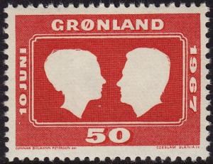 Greenland - 1967 - Scott #69 - MNH - Royal Wedding