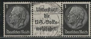 Germany Scott # 415 (2), label A8.3, used, se-tenant, Mi # W92