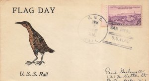 U.S.S. RAIL - AM-26 - William Schlechter hand painted cachet