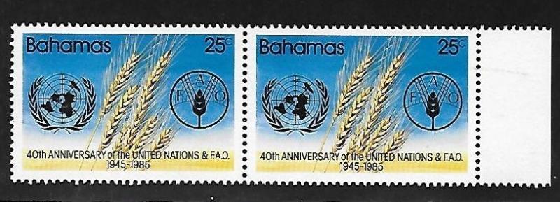 Bahamas 1985 UN & UN Food & Agriculture organisation FAO pair MNH A540