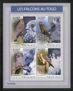 TOGO 2019 FALCONS IN TOGO  SHEET  MINT NEVER HINGED