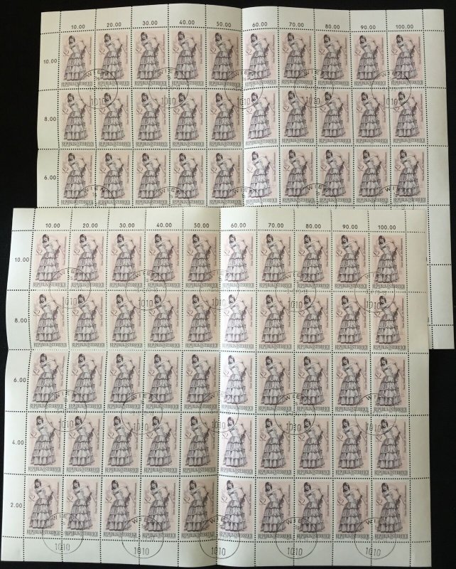 AUSTRIA 1970s Sheets MNH Used Blocks (Apprx 800 Stamps) (LA 839