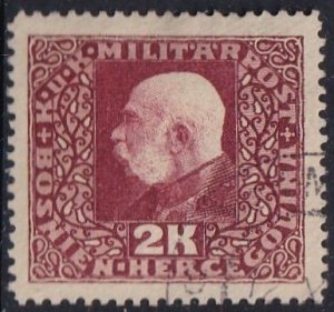 Bosnia & Herzegovina 101 (used) 2k Franz Josef I, clar on straw paper (1916)