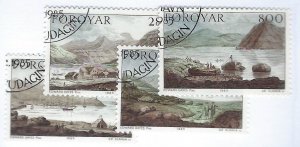 Faroe Islands SC#121-124 Used F-VF...Wonderful!!!