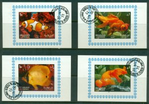 Sharjah 1972 Mi#1200-1203 Fish II 4xDLMD CTO