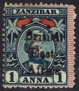 BRITISH EAST AFRICA 1897 OVERPRINTED ZANZIBAR SULTAN 2½ ON 1A SG TYPE 12