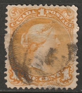 Canada 1869 Sc 23 used paper adhesion