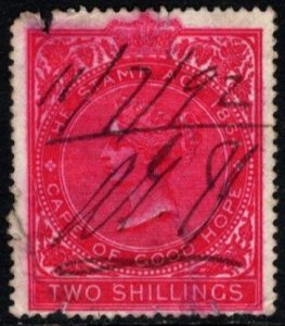 1885 Cape of Good Hope Revenue 2 Shillings Queen Victoria Duty Stamp Used