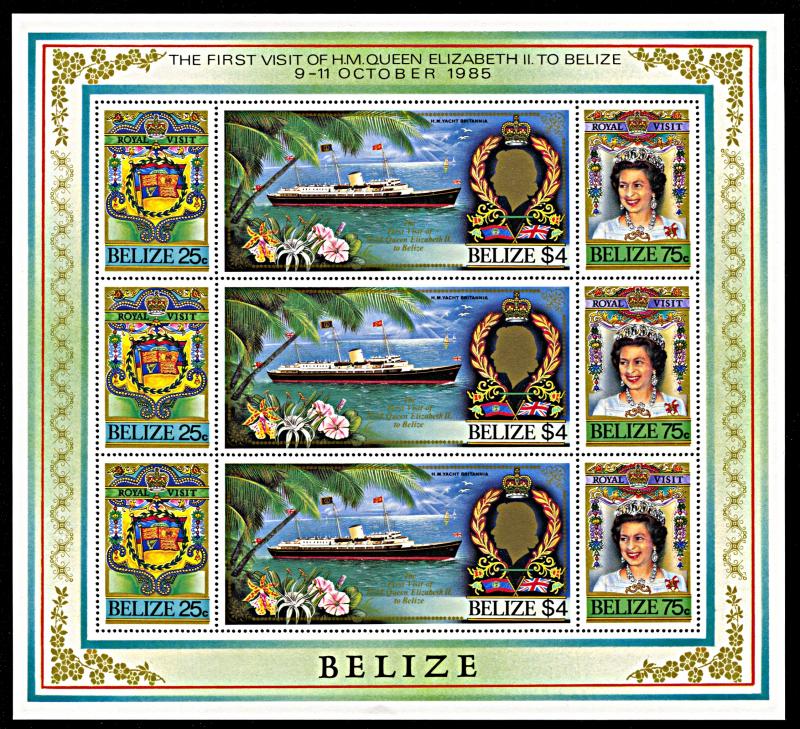 Belize 782-784, MNH miniature sheet, Royal Visit of Queen Elizabeth