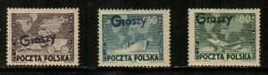 Poland Scott 457-9 'Groszy' ovpt. Mint hinged [TE1623]