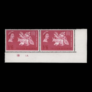 Tristan da Cunha 1963 (MNH) Freedom From Hunger plate pair ✔️