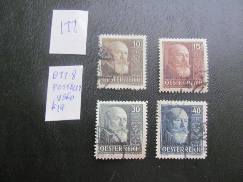 AUSTRIA 1928 POSTALLY USED  SC B77-80 SET  XF $19 (177)