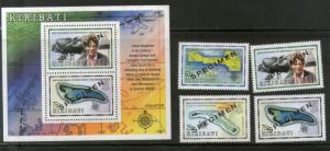 Kiribati 1999 Independence Millennium Island Maps SPECIMEN 4V + M/S MNH # 7570