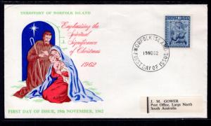 Norfolk Island 45 Christmas Label FDC