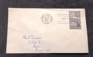 D)1954, NEW ZEALAND, FIRST DAY COVER, ISSUE, LA SALUD, FDC