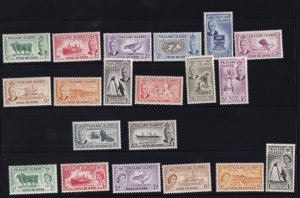 FALKLAND ISLANDS # 107-120,122-127 VF-MNH KGV1 ISSUES TO £1 & QE11 ISSUES $237