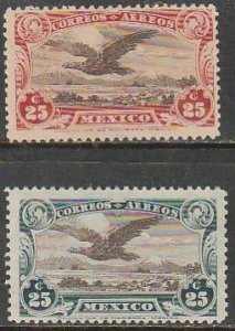MEXICO C3-C4, Early Air Mail SET OF TWO. MINT, NH. F-VF.
