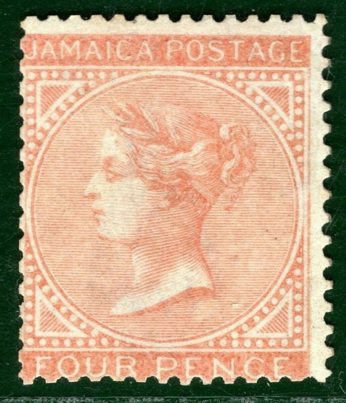 JAMAICA QV Stamp SG.4a 4d Red-Orange (1860) Mint MNG Cat £225- BLBLUE54