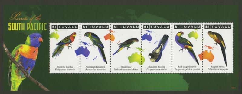 Tuvalu - New Issue - MNH Parrots of the South Pacific (M/S)