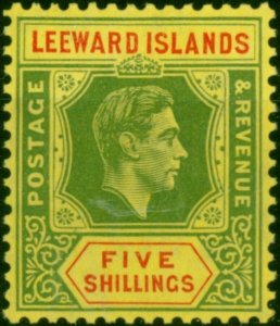 Leeward Islands 1938 5s Green & Red-Yellow SG112 Fine LMM