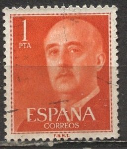 Spain; 1954; Sc. # 825; Used FNMT Single Stamp