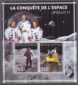 Djibouti 2013 Conquest of Space (XII) Mission Apollo -11 Sheet MNH