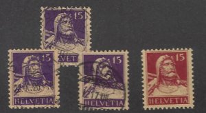 Switzerland SC#172, 172b Used & 173 Mint  F-VF SCV$38.50...Nice Stamps!