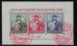 Germany AM Post Scott # 664a, used, s/s, special red cancel