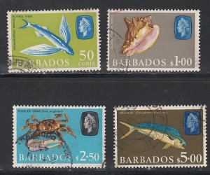 Barbados # 278a-280b, Marine Life, Watermarked Sideways, Used, 1/3 Cat.