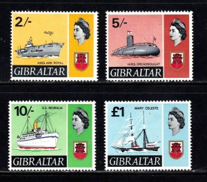 Gibraltar stamps #196 - 199, MH OG,  CV $33.50