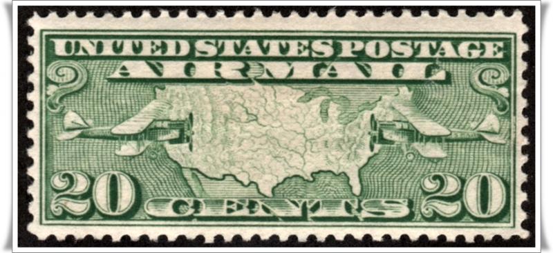 SC#C9 20¢ Map & Planes (1927) MLH  