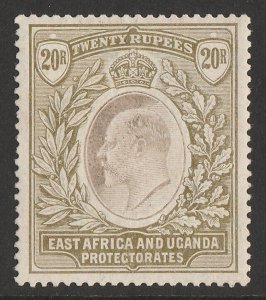 KENYA, UGANDA & TANGANYIKA 1904 KEVII 20R Grey & stone, wmk mult crown. 
