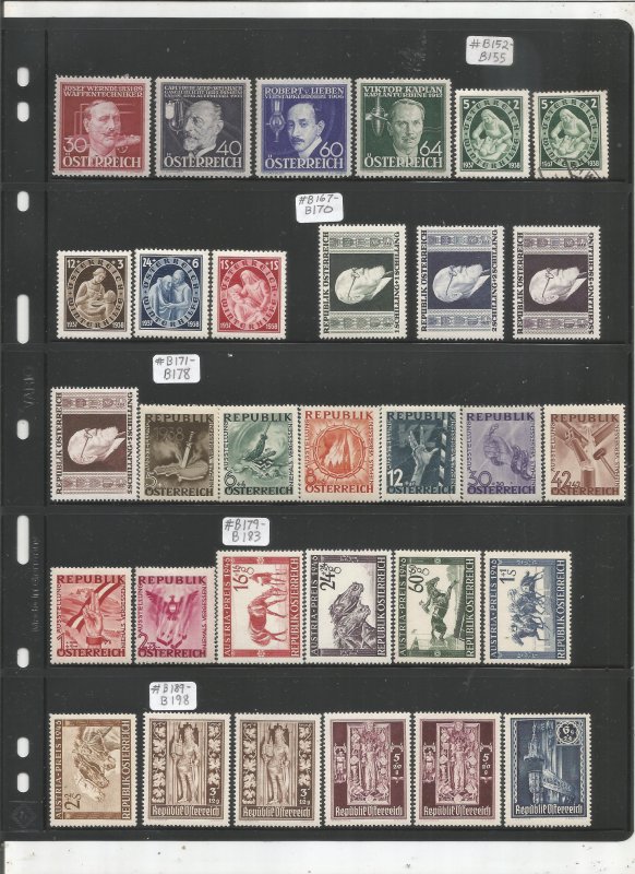 AUSTRIA COLLECTION ON  STOCK SHEET ALL MINT