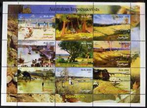 Somalia 2001 Australian Impressionists perf sheetlet cont...